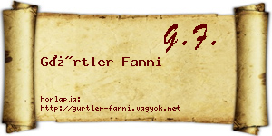 Gürtler Fanni névjegykártya