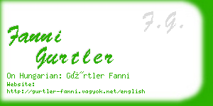 fanni gurtler business card